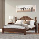 Cama de Casal Queen Size Madeira Maciça Naipe Café - G74 - Gran Belo