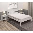 Cama de Casal Tradicional 138x188cm MDP Nogal/Branco Estrados de Eucalipto Até 260kg Tecnomobili Cor:Branco
