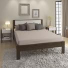 Cama de Casal Tradicional 138x188cm MDP Nogal/Branco Eucalipto Até 260kg Tecnomobili Cor:Nogal/Branco