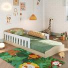 Cama de Chão Montessoriana de Solteiro Linha Encanto Carvalho/ Branco