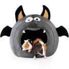 Cama de cobaia ONEJU em forma de morcego, estilo Halloween, cinza escuro