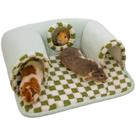 Cama de esconderijo de 3 furos Pet Tunnel Lfokd 56x48cm verde