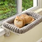 Cama de Janela para Gatos Zoratoo Grande, Cinza, Estrutura de Metal com Almofada