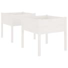 Cama de jardim elevada ao ar livre Planter vidaXL, madeira de pinho, branca, 2 unidades