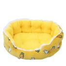 Cama de pelúcia à prova de vento para animais de estimação com acabamento em renda para cães e gatos