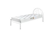 Cama De Solteiro 100% Aço Branca Com Estrado Em Pinus 022