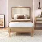 Cama de Solteiro 102cm com Cabeceira em Palhinha Oslo Móvel na Caixa Cama de Solteiro 102cm com Cabeceira em Palhinha Oslo Móvel na Caixa