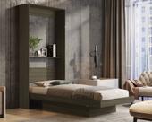 Cama de Solteiro Articulada De Parede Quarto Que Vira Estante com prateleiras De MDF Resistente