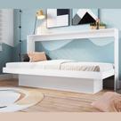 Cama de Solteiro Articulável Horizontal com Estação de Trabalho Latino Art In Móveis Branca