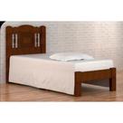 Cama de Solteiro Bella de Madeira Maciça Angelim Pedra/Tauari - Cor Castanho