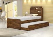 Cama de Solteiro Bibox Luiza malbec com auxiliar - Vitamov 0420893