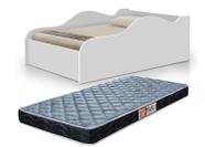 cama de solteiro carro com proteção lateral branca com colchão solteiro 88x188cm unissex
