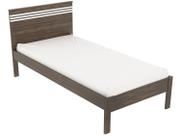 Cama de Solteiro CM8010 Para Colchão de 88cm Nogal/Branco - Tecno
