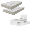 Cama de Solteiro com Auxiliar Luiza Madeira MDF Design Moderno com Colchão Cama de Solteiro com Auxiliar Luiza Madeira MDF Design Moderno com Colchão