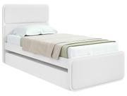 Cama de Solteiro com Cama Auxiliar Móveis Lopas Loop Branca