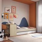 Cama de Solteiro com Escrivaninha, Cama Auxiliar e Cantos Arrendondados Completa Móveis Cama de Solteiro com Escrivaninha, Cama Auxiliar e Cantos Arrendondados Completa Móveis