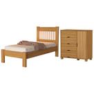 Cama de Solteiro e Comoda 4 Gavetas 1 Porta MDF Bela Decmade
