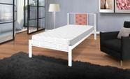 Cama de solteiro em aço Cor:Branco