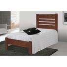 Cama de Solteiro Prime de Madeira Maciça Angelim Pedra/Tauari - Cor Castanho