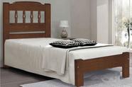 Cama de Solteiro Roma de Madeira Maciça Angelim Pedra/Tauari - Cor Castanho