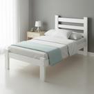 Cama de Solteiro Rubi Madeira Maciça Resistente Branco Repleta