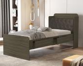 Cama de Solteiro Tamires Com Gavetas e Bau Design Moderno MDF Com Capitonê Classico feita em MDF com estrado de Madeira