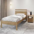Cama de Solteiro Tradicional para Colchão de 88cm Nogal/Branco Até 130kg Tecnomobili Cor:Amêndoa/Branco