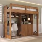 Cama de Solteiro Zwork 2 Portas com Escrivaninha Multifuncional Yescasa