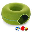 Cama de túnel Cat PLIISLUP Large Green para gatos de interior de 30 libras