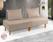 Cama Dobrável Com Encosto Para Camping Sofá Cama Portátil Acomodar Visitas, Viagens Bege Envio Imediato