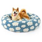 Cama Donut LE SURE para Cães e Gatos - Tamanho Grande - Azul