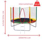 Cama elástica 2,44 premium suporta 165 kg