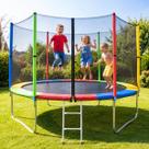 Cama Elástica Infantil Verittas 244cm Pula Pula Grande Com Rede Proteção E Escada Trampolim 2,44m Criança Festas 42 Molas Suporta 200kg Área Externa J