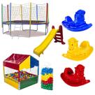 Cama Elástica Pula Pula 3,05m Resistente Piscina de Bolinhas 1,00m 500 Bolinhas Coloridas Escorregador Médio 3 Cavalinhos