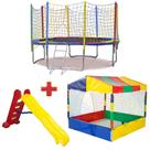 Cama Elástica Pula Pula 3,05m Resistente Piscina de Bolinhas 1,50m Escorregador Grande Playground Cama Elástica Pula Pula 3,05m Resistente Piscina de Bolinhas 1,50m Escorregador Grande Playground