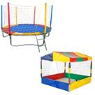 Cama Elástica Pula Pula Trampolim 2,30m Piscina de Bolinhas Quadrada 1,50m Premium Infantil Rotoplay Brinquedos