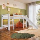 Cama Elevada com Escorregador sem Cortina com Colchão Incluso