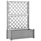 Cama elevada de jardim com treliça VidaXL Plastic Grey 100x43x142cm Cama elevada de jardim com treliça VidaXL Plastic Grey 100x43x142cm