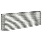 Cama elevada de jardim vidaXL Durable Silver Revestida a Pó