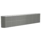Cama elevada de jardim VidaXL em aço revestido a pó cinza 130,7 x 15,7 x 26,8 cm