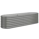 Cama elevada de jardim VidaXL em aço revestido a pó cinza 150x40x36cm