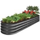 Cama Elevada de Jardín Metálica para Exterior Mejor Opción 8x2x1 pies