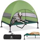 Cama elevada para cães CJYMMFAN com dossel e pés antiderrapantes