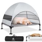 Cama Elevada para Perros CJYMMFAN con Dosel Mejorado para Exterior