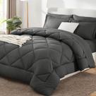 Cama em uma bolsa Conjuntos de edredom CozyLux King Dark Grey de 7 peças Cama em uma bolsa Conjuntos de edredom CozyLux King Dark Grey de 7 peças
