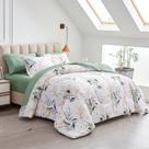 Cama em uma bolsa Joyreap Twin Green Leaves em microfibra branca