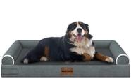 Cama Grande para Cães NANUYA Ortopédica Impermeável 110x94cm Cinza Escuro
