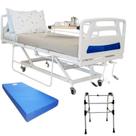 Cama hospitalar Bleeze 3 movimentos manual Renovar com colchão D28 +Andador