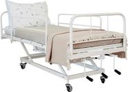 Cama Hospitalar Manual 3 Manivelas com Elevação de Altura do Leito Standard com Colchão D33 Cama Hospitalar Manual 3 Manivelas com Elevação de Altura do Leito Standard com Colchão D33