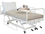 Cama Hospitalar Manual 3 Manivelas com Regulagem de Altura do Leito Standard com Colchão Cama Hospitalar Manual 3 Manivelas com Regulagem de Altura do Leito Standard com Colchão